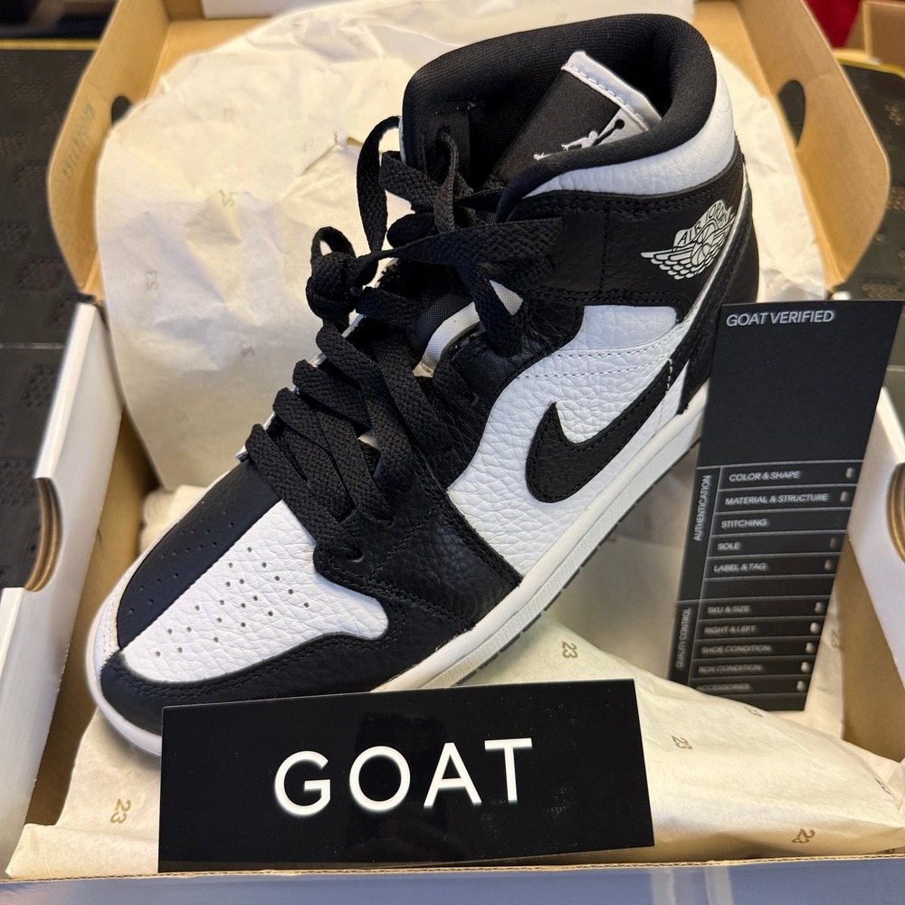 Jordan Air Jordan 1 Mid SE 7 White Black Tumbled Leather DR0501-101 Homage Split